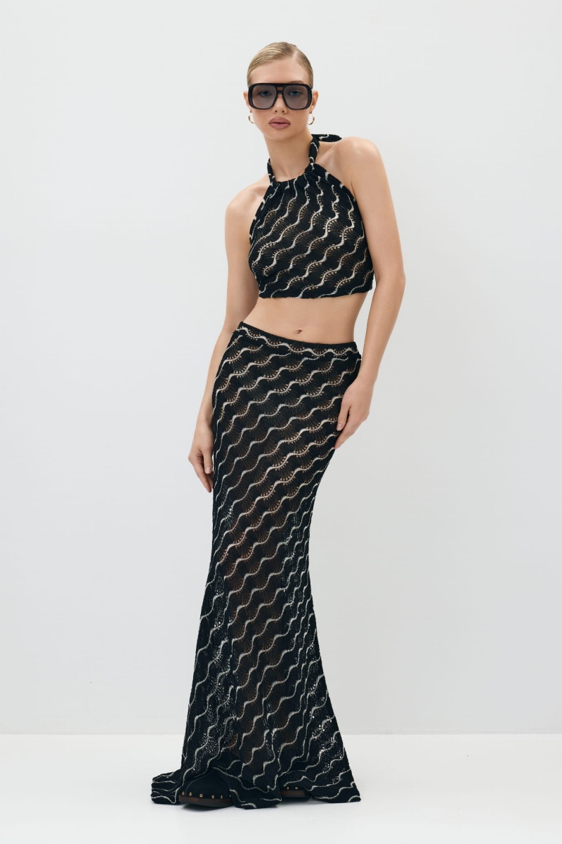 Soleil Riviera Noir Maxi Skirt