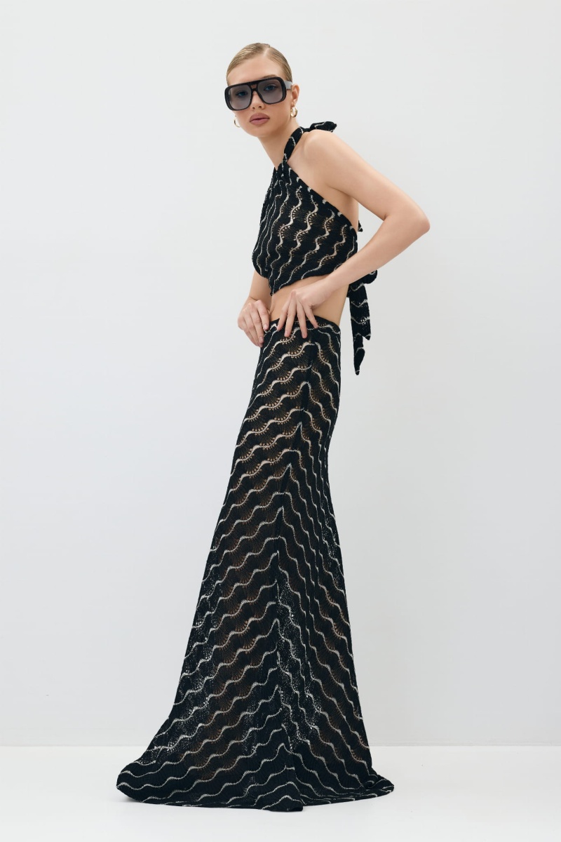 Soleil Riviera Noir Maxi Skirt